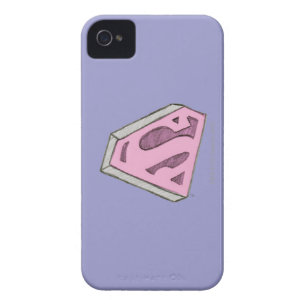 Supergirl Sketched Pink Logo iPhone 4 Case-Mate Case