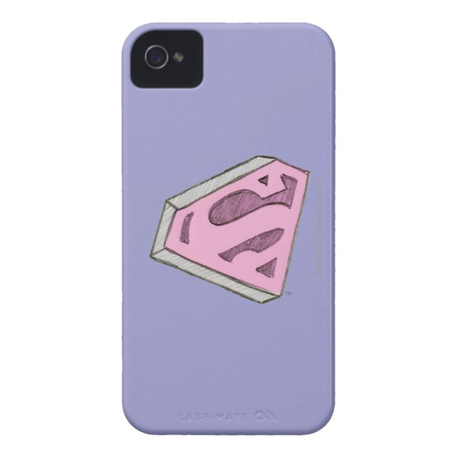 Supergirl Sketched Pink Logo Case-Mate iPhone Case (Back)