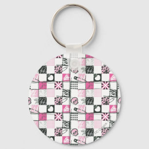 Supergirl Skulls and Pins Pattern Keychain