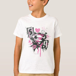 Supergirl Spills and Scribbles Collage T-Shirt