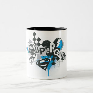Supergirl Spills and Splatter Two-Tone Coffee Mug