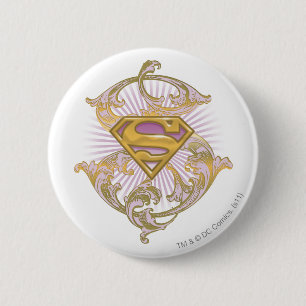 Supergirl Starbust Logo 2 Inch Round Button