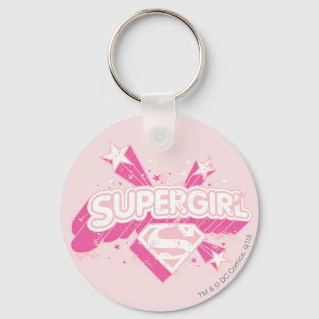 Supergirl Stars and Logo Keychain (Front)