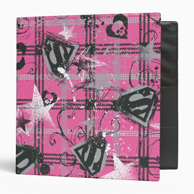 Supergirl Stars and Skulls Pattern Binder (Front/Inside)