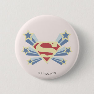 Supergirl Stars S-Shield 2 Inch Round Button