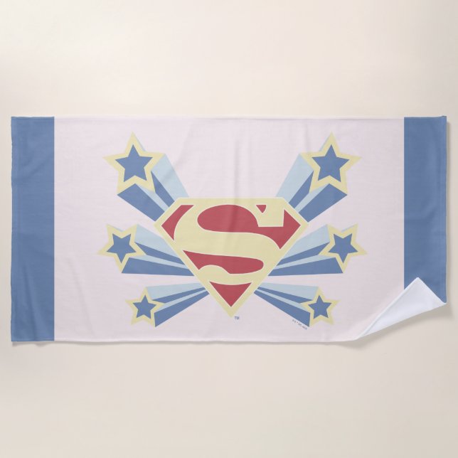 Supergirl Stars S-Shield Beach Towel (Front)