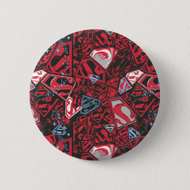 Supergirl Stary Red Pattern 2 Inch Round Button (Front)