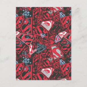 Supergirl Stary Red Pattern Postcard