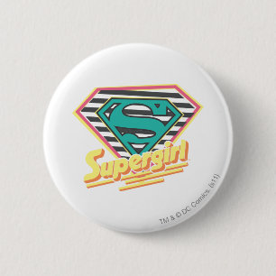Supergirl Striped Logo 2 Inch Round Button