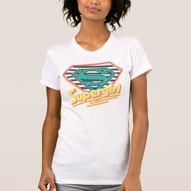 Supergirl Striped Logo T-Shirt (Front)