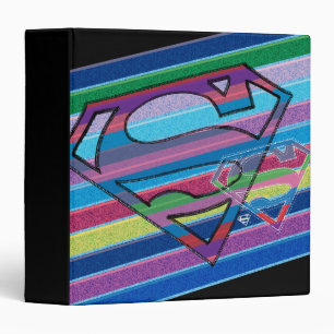 Supergirl Striped Rainbow Logo Binder