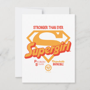 Supergirl Stronger Than Ever Retro Graphic Card