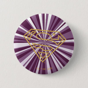 Supergirl Studded S-Shield 2 Inch Round Button