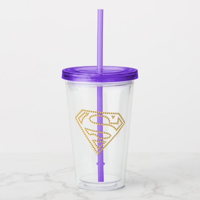 Supergirl Studded S-Shield Acrylic Tumbler (Front)