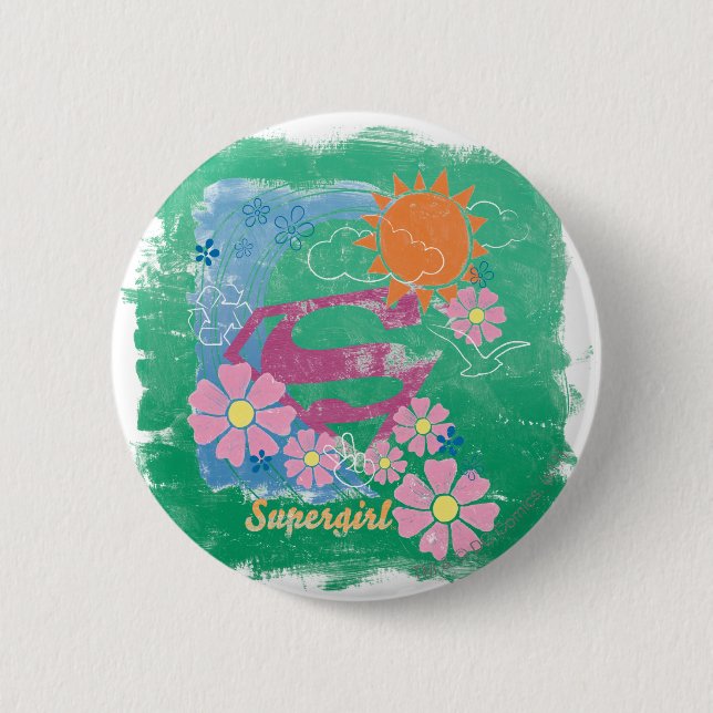 Supergirl Sun and Love 2 Inch Round Button (Front)