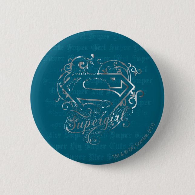 Supergirl Super Fly Super Cute 2 Inch Round Button (Front)
