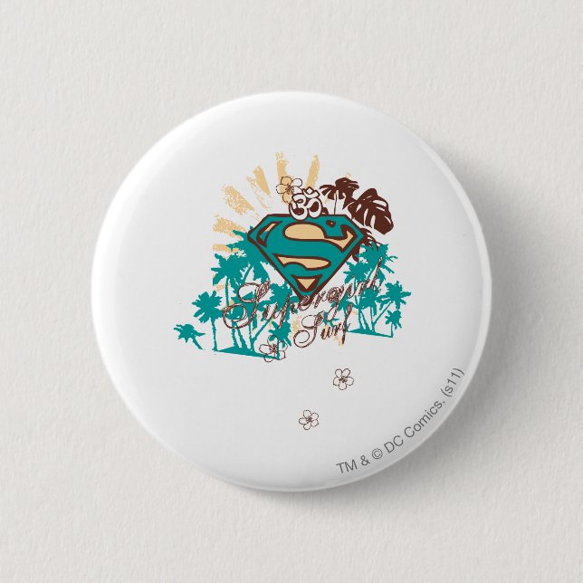 Supergirl Surf 2 Inch Round Button (Front)