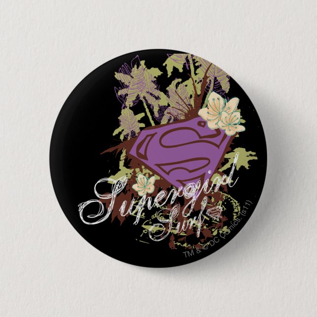 Supergirl Surf Logo 2 Inch Round Button (Front)