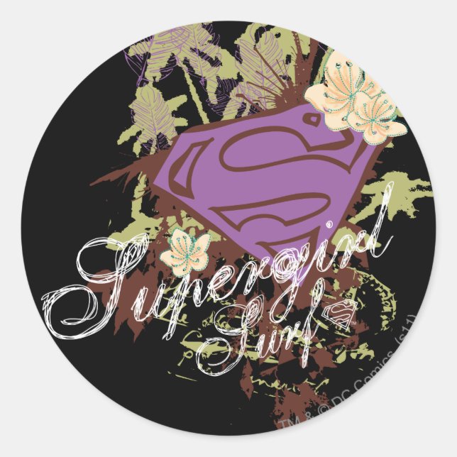 Supergirl Surf Logo Classic Round Sticker (Front)