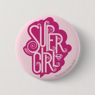 Supergirl Swirl 1 2 Inch Round Button