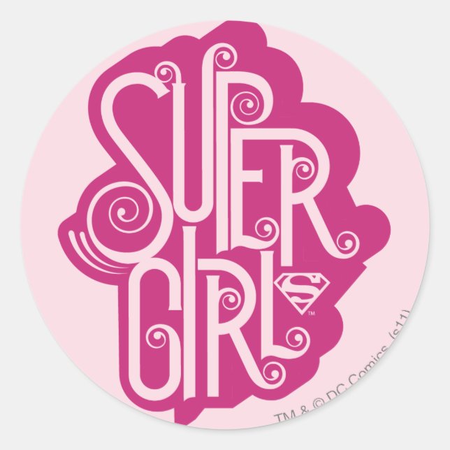 Supergirl Swirl 1 Classic Round Sticker (Front)