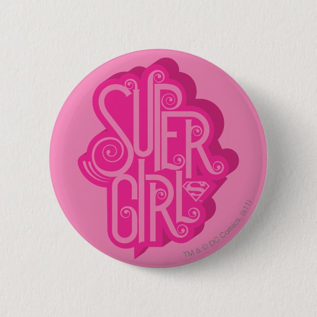 Supergirl Swirl 2 Inch Round Button (Front)