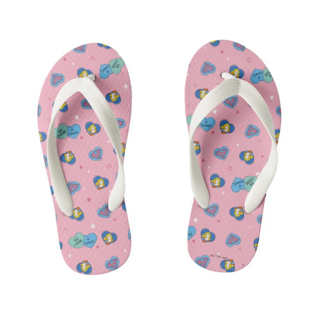 Supergirl "The Future Is Female" Kid's Flip Flops (Footbed)