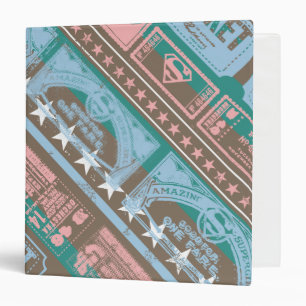 Supergirl Ticket Pattern Blue Binder