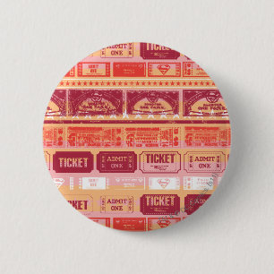 Supergirl Ticket Pattern Orange 2 Inch Round Button