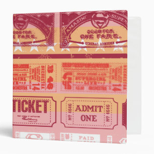 Supergirl Ticket Pattern Orange Binder