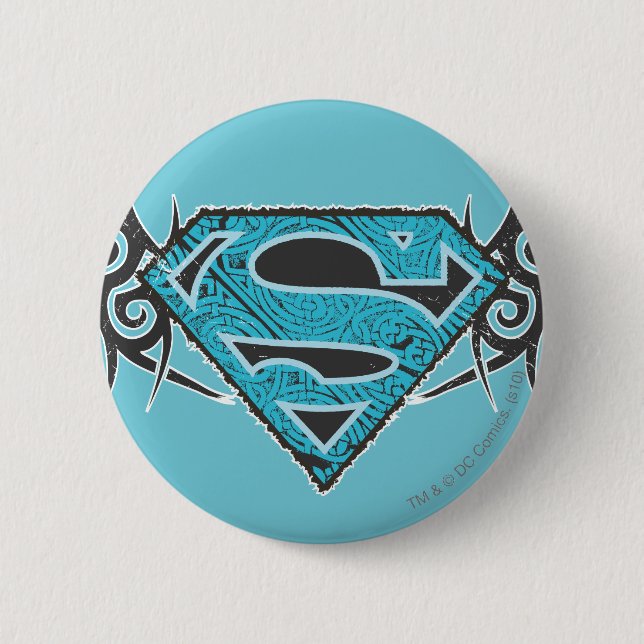 Supergirl Tribal Pattern Logo 2 Inch Round Button (Front)