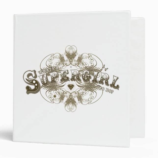 Supergirl What's a Girl to Do Brown Binder (Front/Inside)