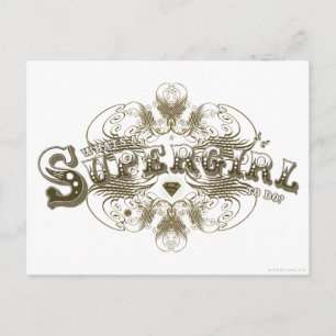 Supergirl What's a Girl to Do Brown Postcard
