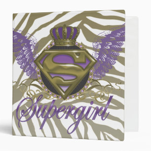 Supergirl Zebra Print Binder