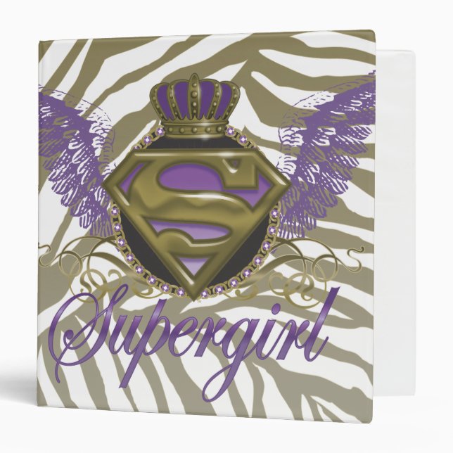 Supergirl Zebra Print Binder (Front/Inside)