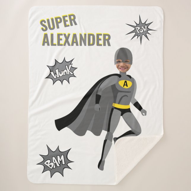 Superhero Amazing Unique Boy Fabulous Birthday She Sherpa Blanket (Front)