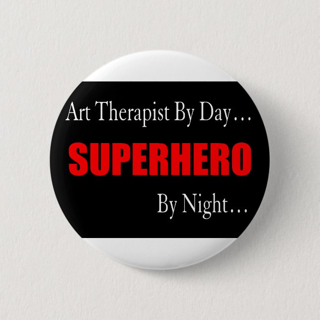 Superhero Art Therapist 2 Inch Round Button (Front)