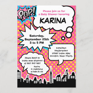 Superhero Baby Shower Party Invitation