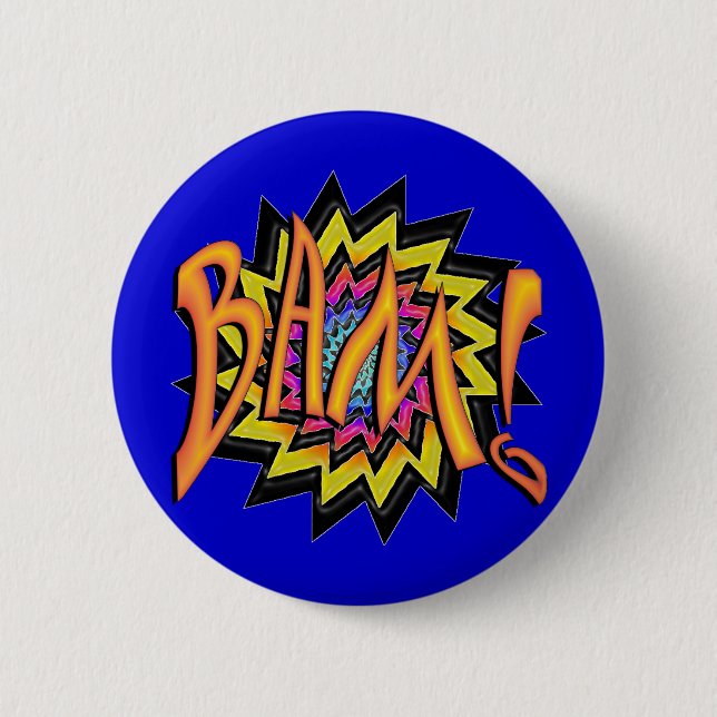 Superhero BAM! 2 Inch Round Button (Front)