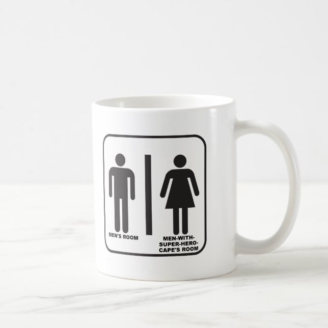 Superhero Bathroom Funny Mug (Right)
