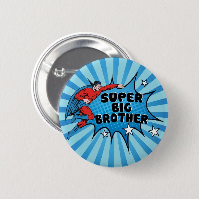 Superhero Becoming a Big Brother 2 Inch Round Button (Front & Back)