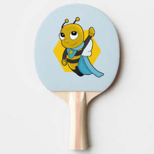 Superhero bee cartoon ping pong paddle