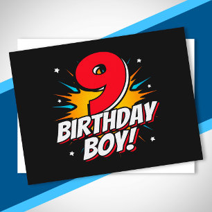 Superhero Birthday Boy - 9 Year Old - 9th Birthday Postcard