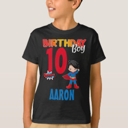 Superhero Birthday Boy Colorful Custom T-Shirt