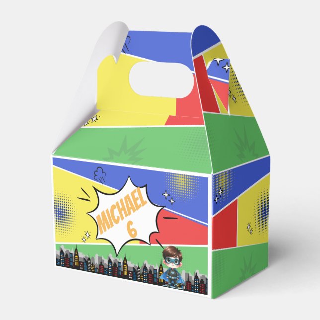 Superhero Birthday Favor Box (Front Side)