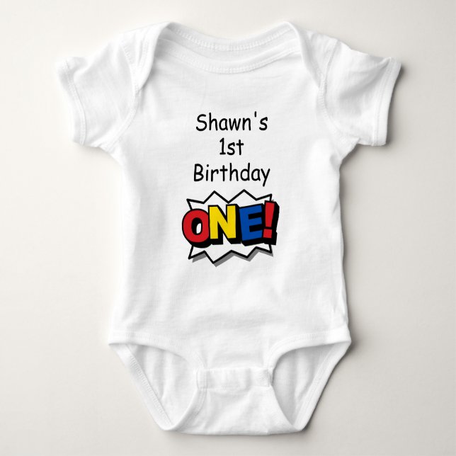 Superhero Birthday Party Bodysuit (Front)