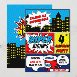 Superhero Birthday Party Invitation