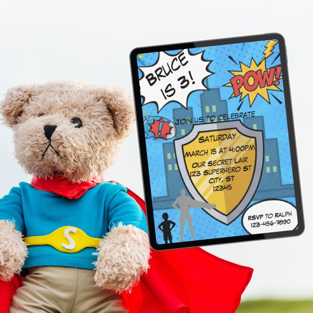 Superhero birthday party  invitation (Creator Uploaded)