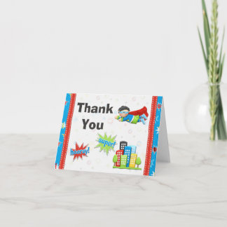 Superhero Birthday Party Thank You Card