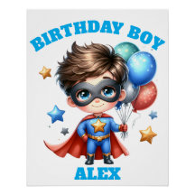 Superhero Birthday Poster | Kids Party Wall Decor
